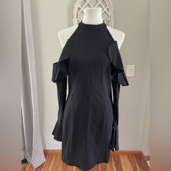 New Free People Sweet Talk Frill Mini Dress In Black Size M - Picture 3 of 13